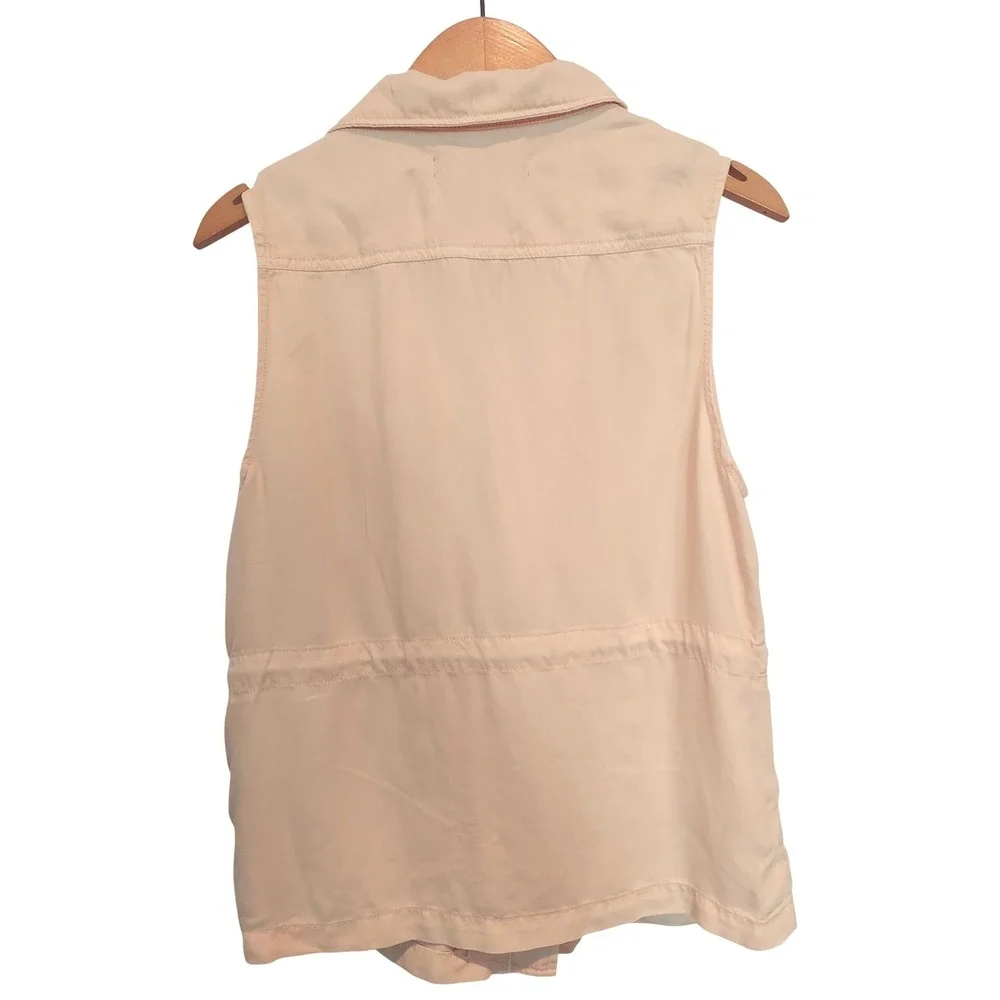 Max Jeans Gold Utility Vest Eyelet Back Drawstring Waist Size S NWT